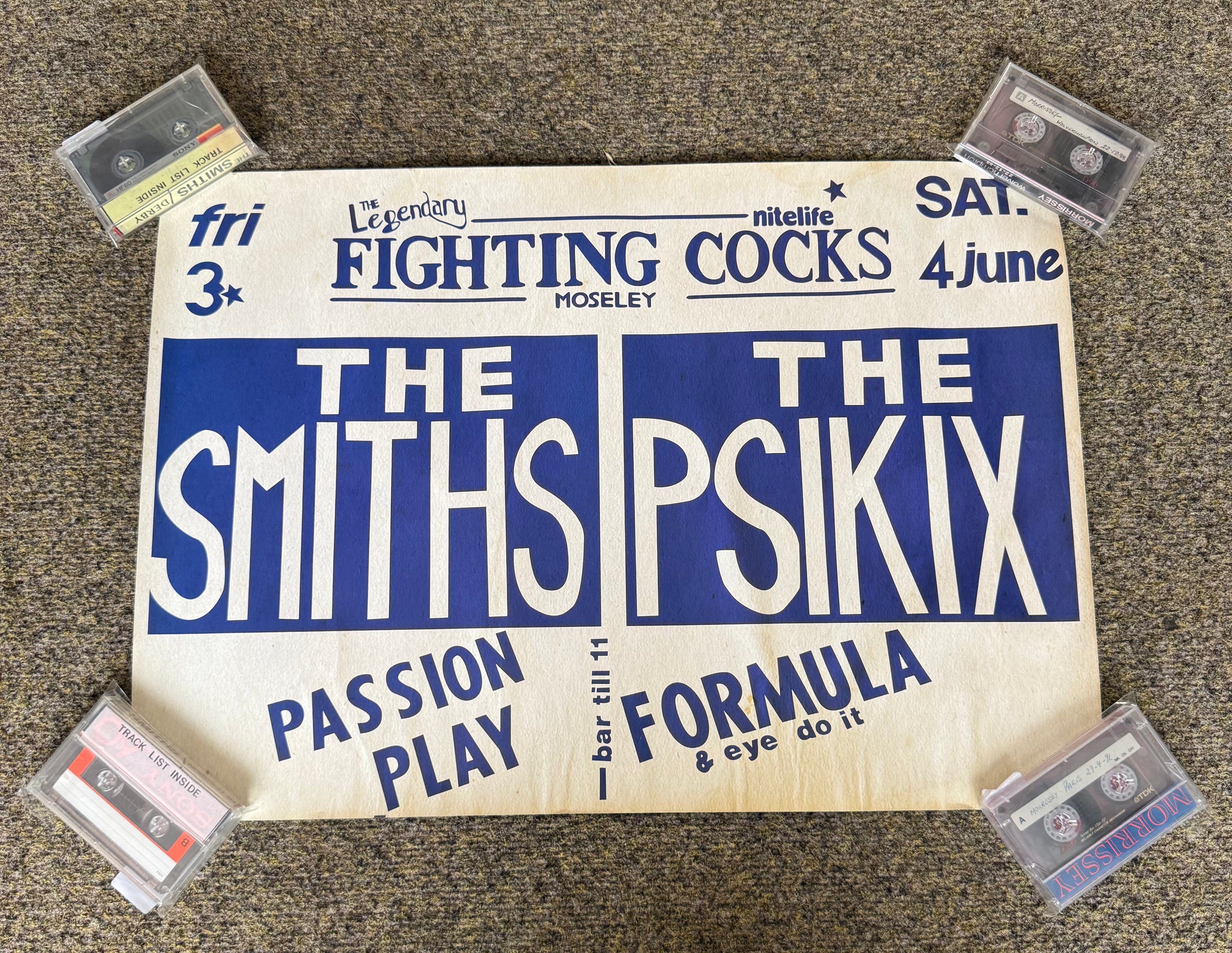 The Smiths - Fighting Cocks Gig Poster Reproduction (done via the Venue) 59cm by 42cm