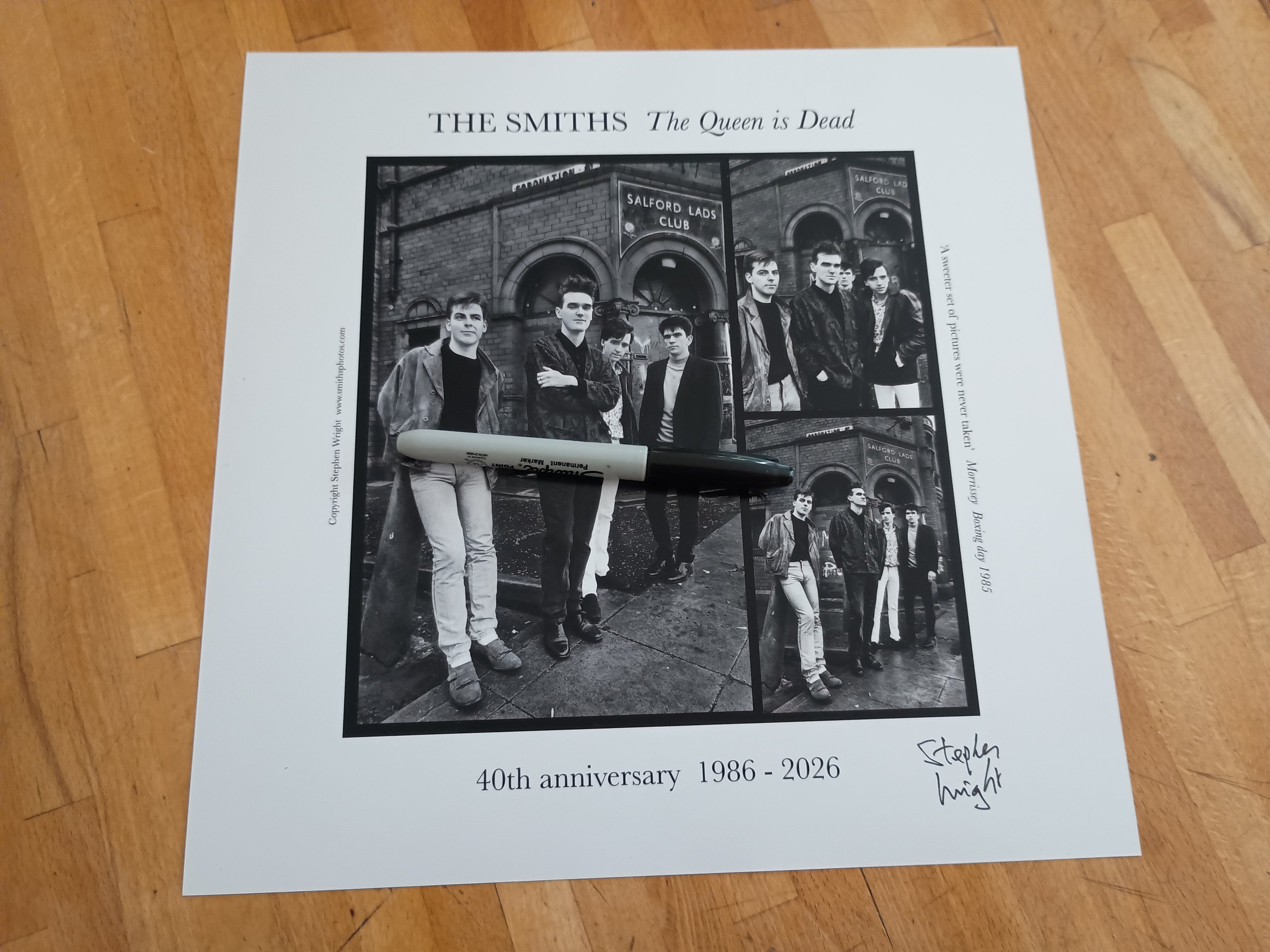 The Smiths - Salford Lads Club Tri-Shot (Dec 1985) 12” by 12”