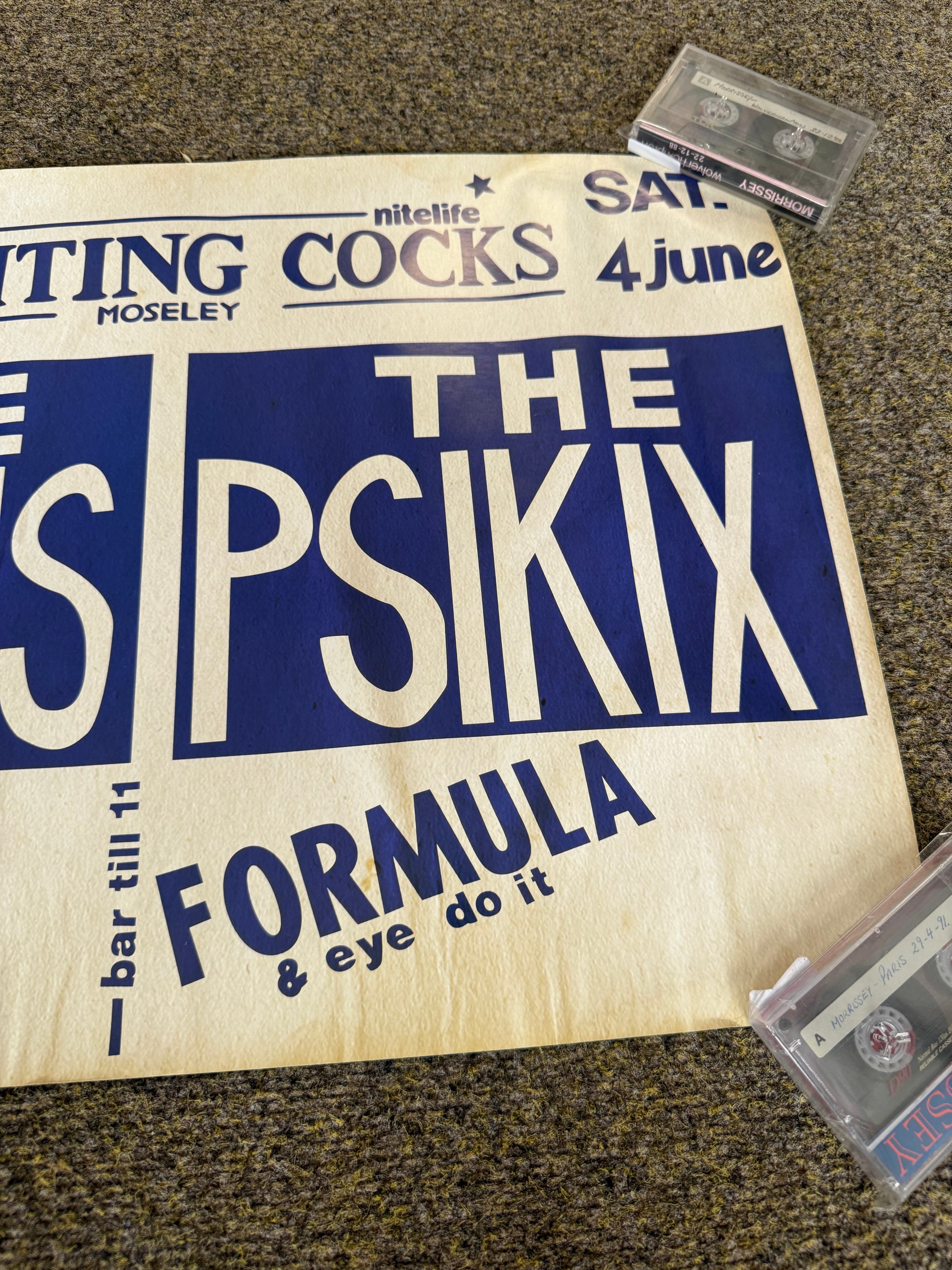 The Smiths - Fighting Cocks Gig Poster Reproduction (done via the Venue) 59cm by 42cm