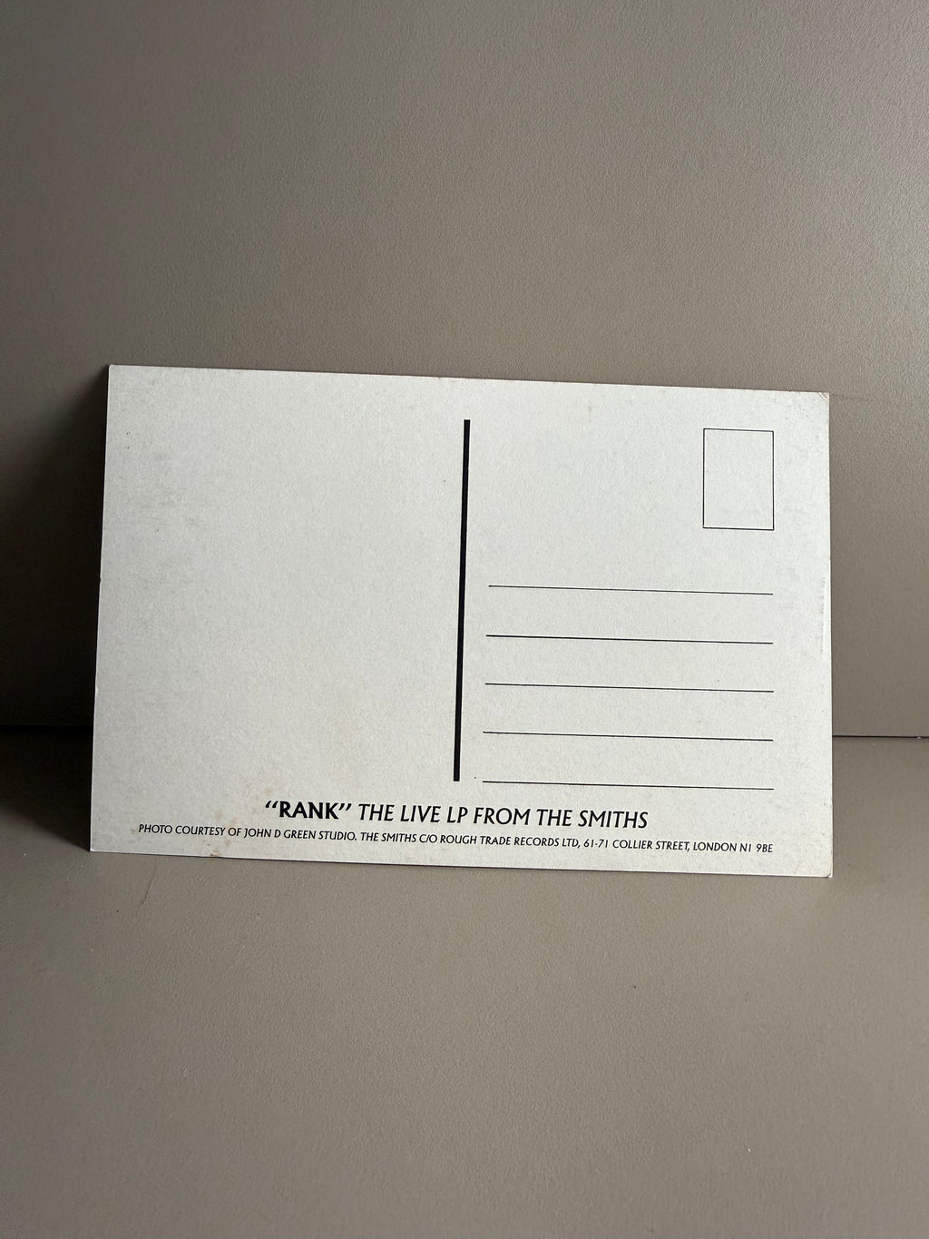 Rough Trade Promotional Postcard Morrissey US Queen is Dead Tour (1986)